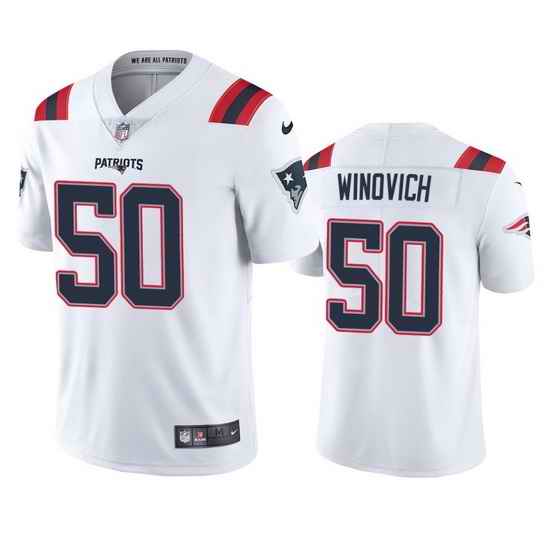 New England Patriots 50 Chase Winovich Men Nike White 2020 Vapor Limited Jersey